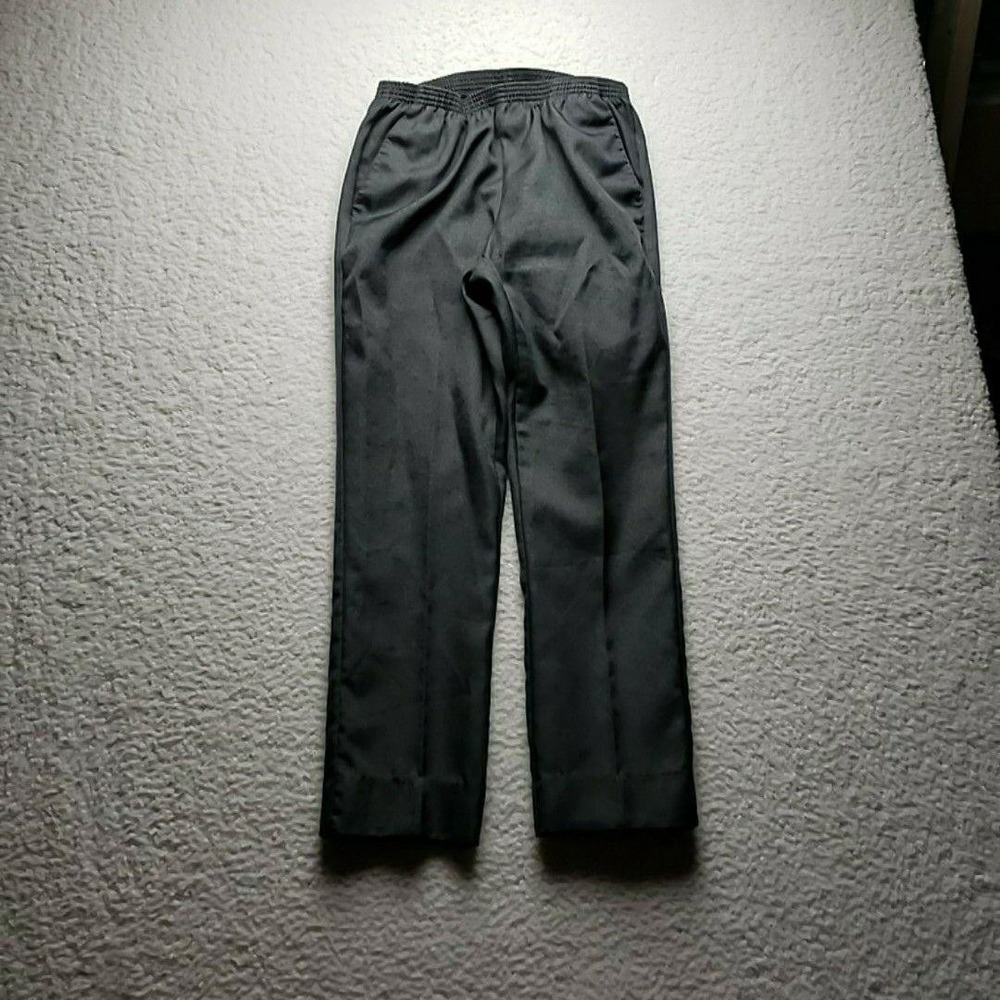White Stag Dress Pants Womens S Petite Black Twill Elastic Waist